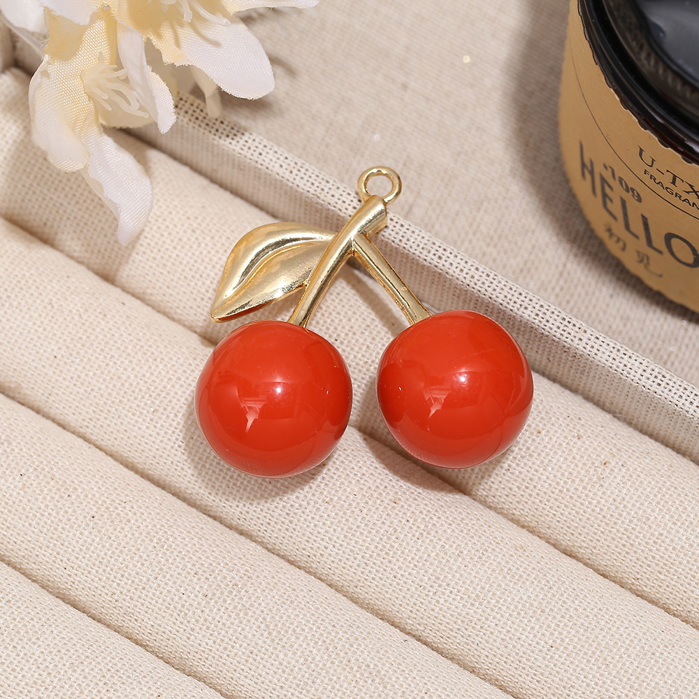10 PCS/Package Resin Cherry Pendant display picture 3