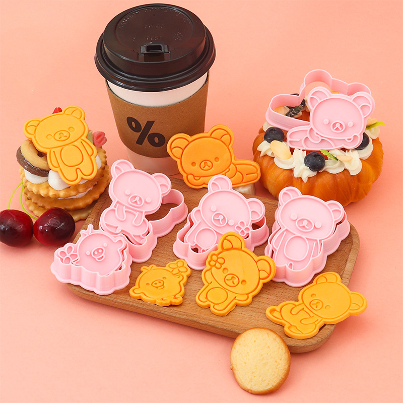 Molde para galletas de Rilakkuma simulado, herramienta creativa para hornear fondant, molde para galletas de animales con impresión de fondant para bollos al vapor image 4