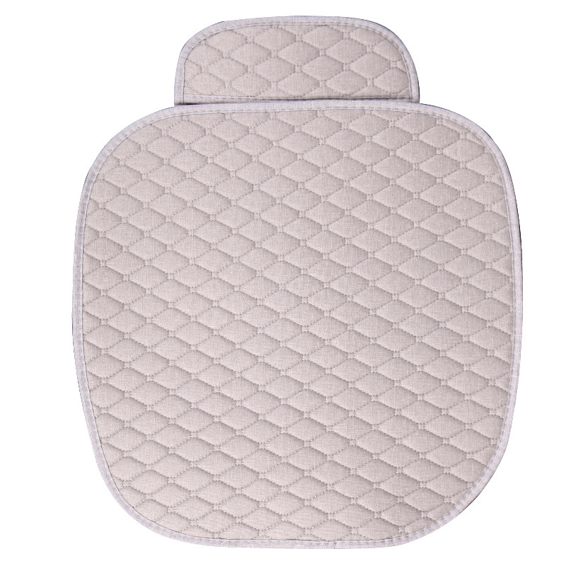 Seat Cushion with – Xiao Ling Seat cushion, seat cover - small-rhombus-linen-elegant-gray-single-square-cushion