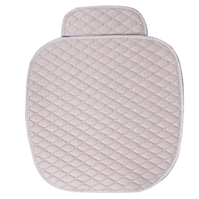 Rear Row Long Cushion, Bundle-Free, Three-Piece Set – Seat cushion, seat cover - xiaoling-hemp-elegant-gray-single-square-pad