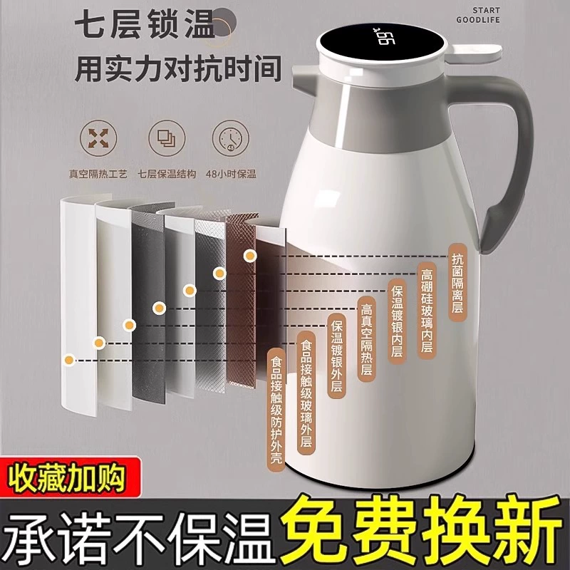 Capacious thermos for home use, thermocover, teapot