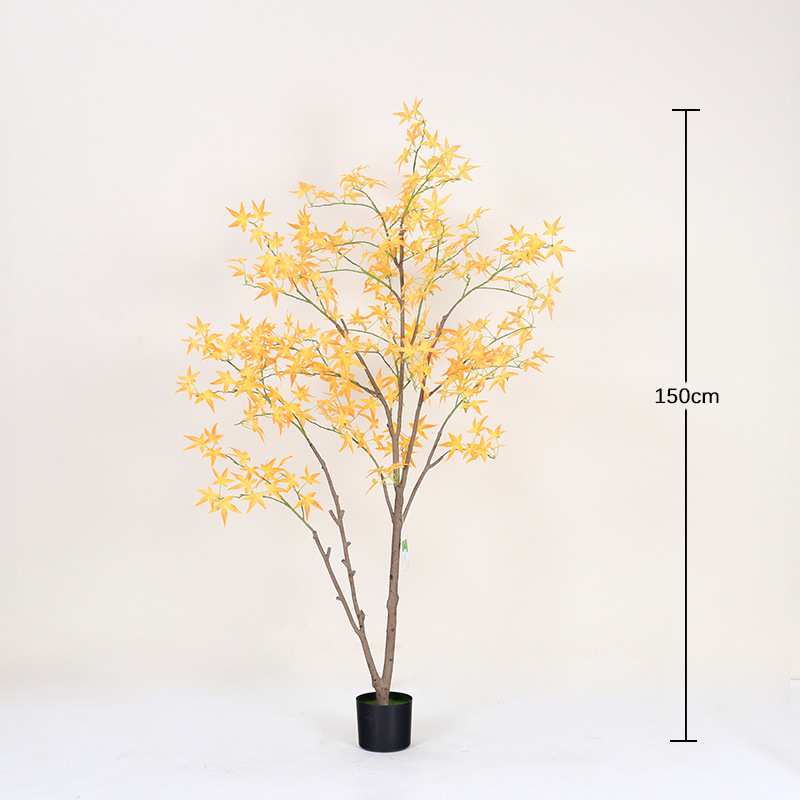 新しい模擬緑の植物、模擬カエデの葉の木、インターネット有名人の緑のカエデの木、ホテルのショッピングモールの緑の植物、模擬木、屋内および屋外の装飾|undefined