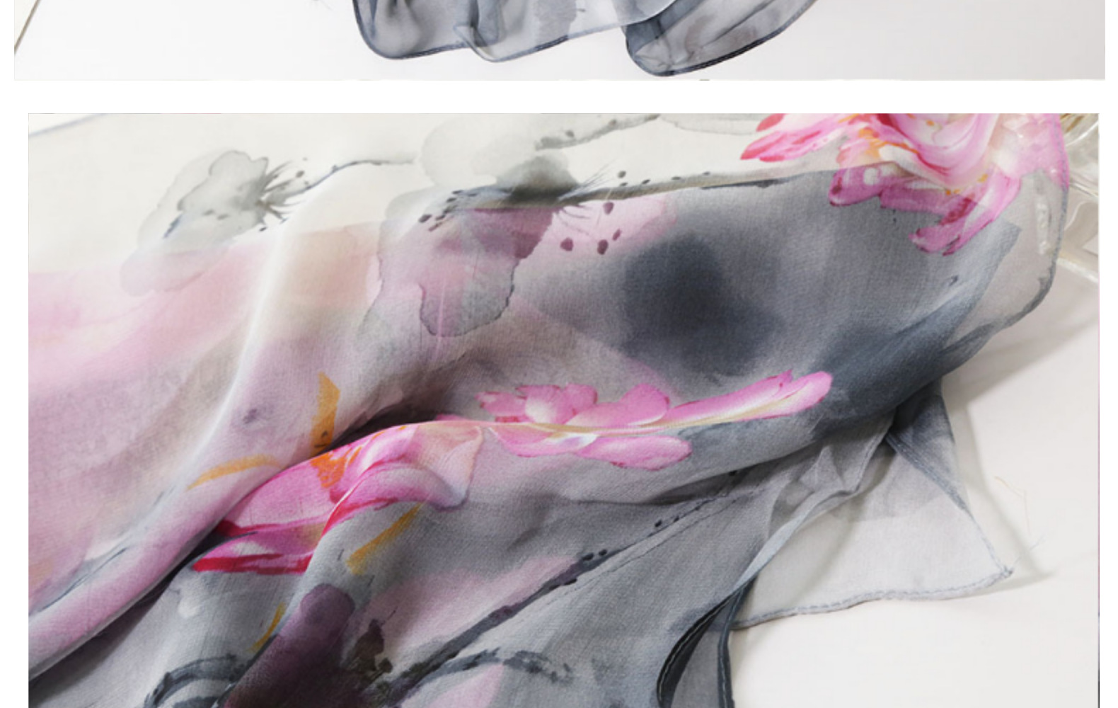 Women's Elegant Flower Georgette Silk Scarves display picture 18