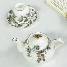 复古花卉创意陶瓷杯碟欧式花茶壶套装下午茶具咖啡具金边咖啡杯碟