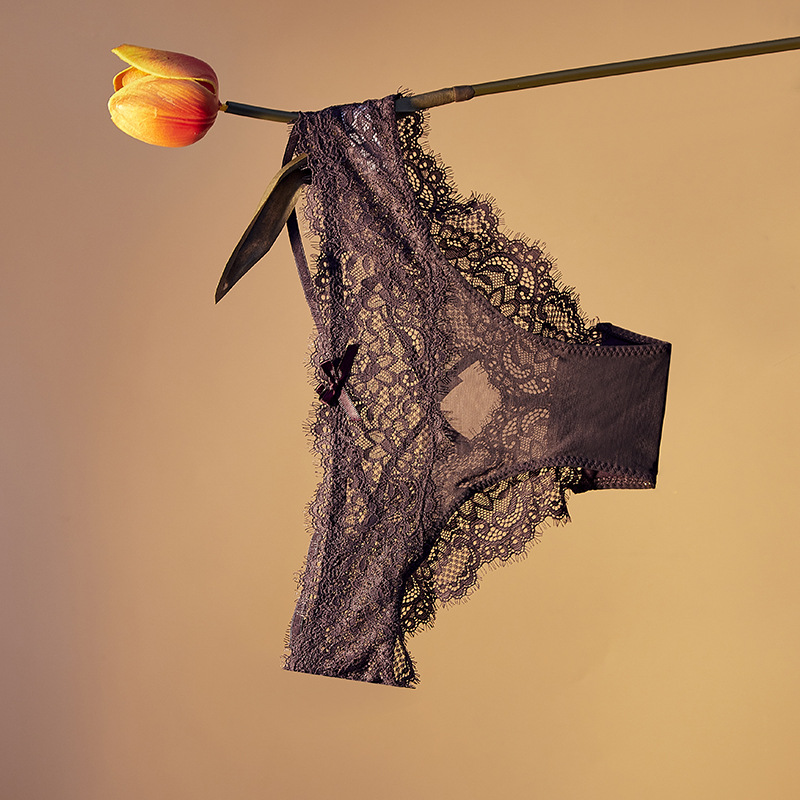 Fábrica de ropa interior transfronteriza cintura baja ropa interior de mujer sexy encaje sexy ropa interior Tanga cruzada tentación transpirable mujeres