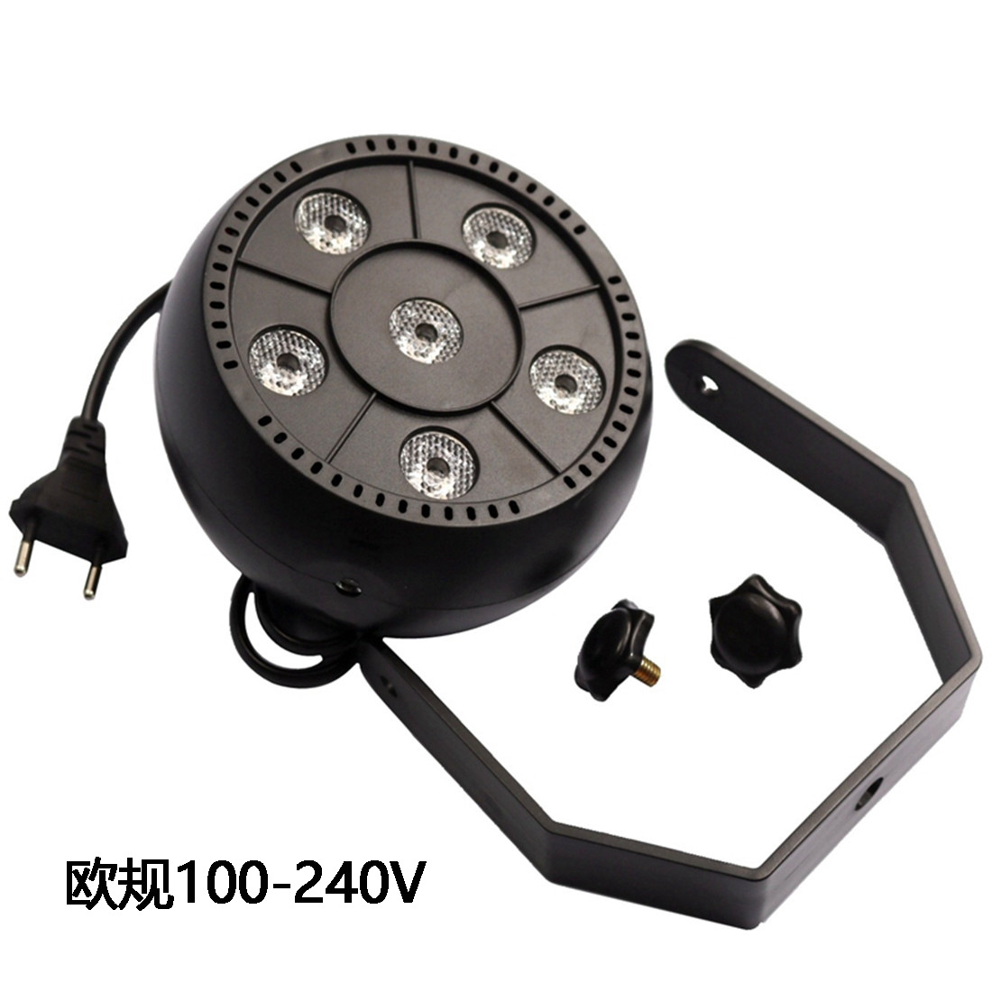 Luz LED PAR de 6 focos RGB con control remoto USB, ideal para fiestas, escenarios y decoración ambiental