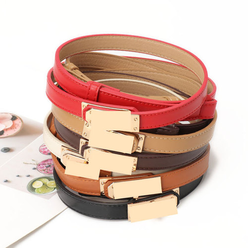 Women's Adjustable Fine Waist Belt, Unisex Dress Jacket Slimming Korean Version High-Grade Buckle Women's Belt