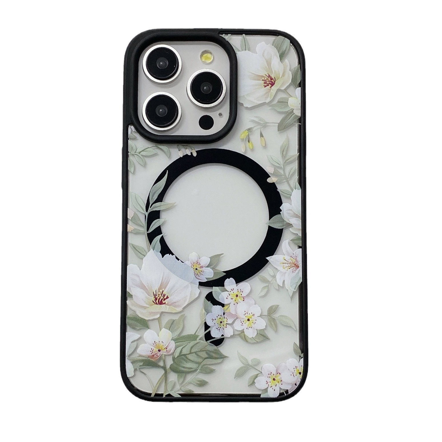 (Переходная торговля), яблоко, акриловый чехол для телефона, iPhone15 Pro, цветочный, 2 в 1