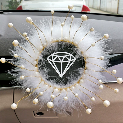 Anti-slip mat mat center console decoration crown - pearl-tea-flower-mat-diamond