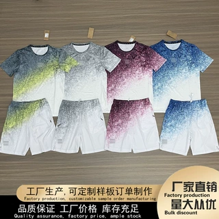 运动速干套装短袖t恤男士圆领健身五分裤短裤潮t恤夏冰丝速干套装