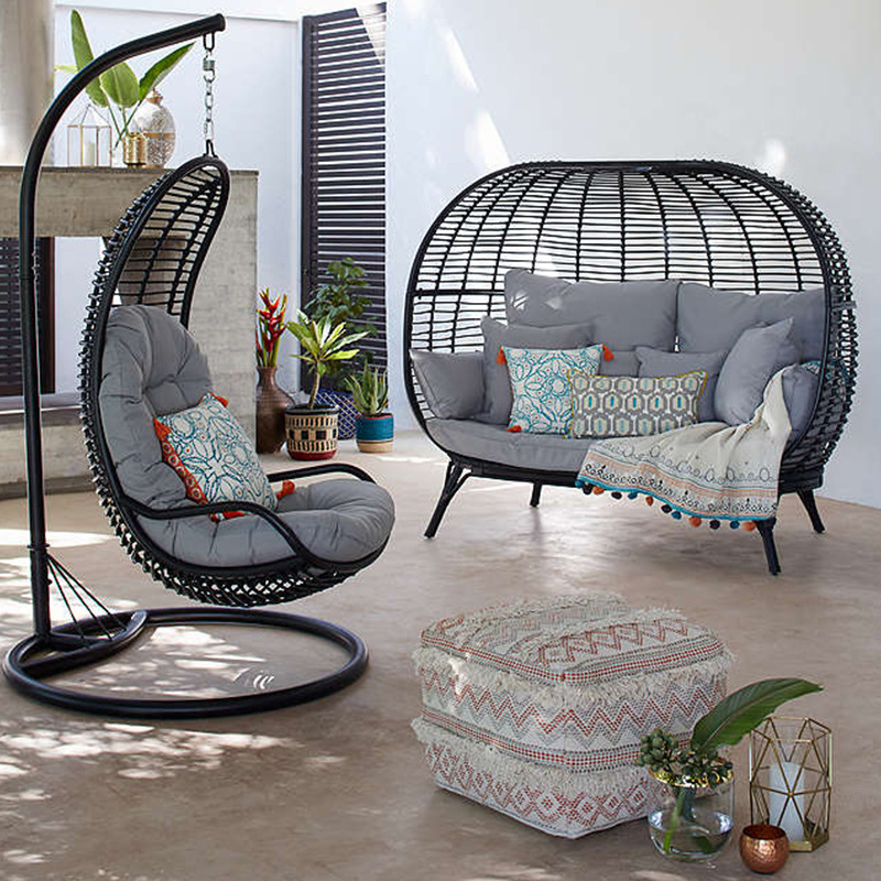 Conjunto de mesa y sillas nórdicas para exteriores, sillón reclinable individual de ocio, sofá para balcón, columpio de jardín para patio, silla de descanso.