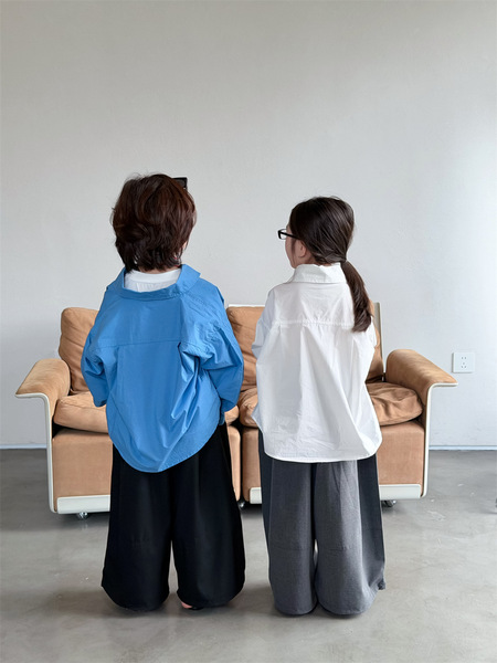 Autumn children's solid color shirt