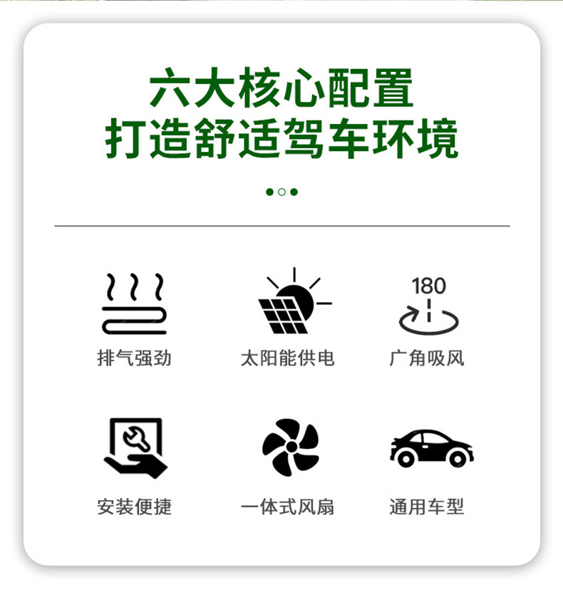 Solar-Powered Car Exhaust Fan New Model USB Interface Car Fan Summer Car Interior Cooler Air Circulator
