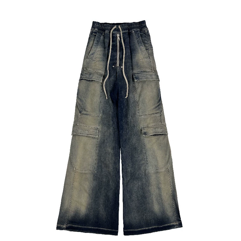 Denim jeans, plus size, (Physicals), gradient, drawstring, loose fit