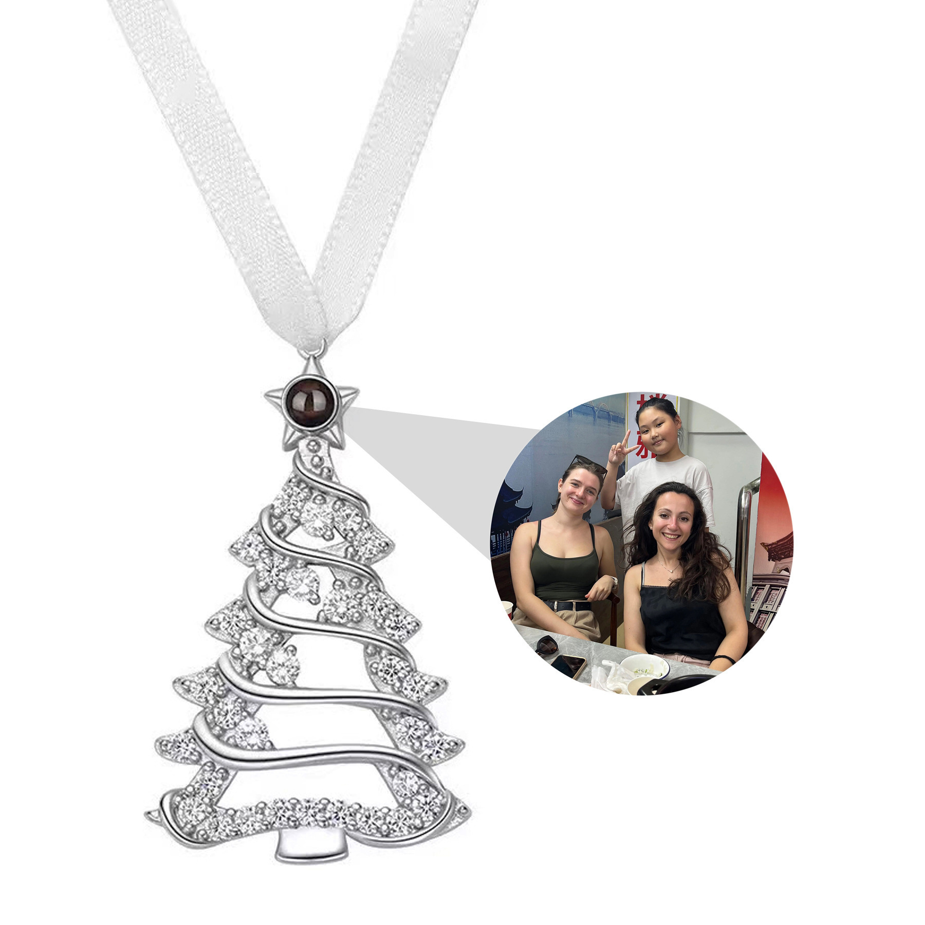 Árbol de Navidad de diamante - oro blanco