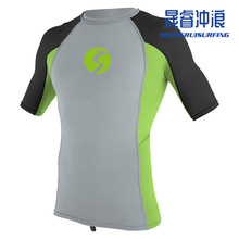 男士短袖冲浪服潜水服沙滩防晒服莱卡衣浮潜服抗UV50+泳装防晒衣