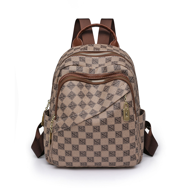 Amazon nueva mochila casual de cuero suave para mujer moda retro de gran capacidad contraste color mochila de viaje mochila escolar marea