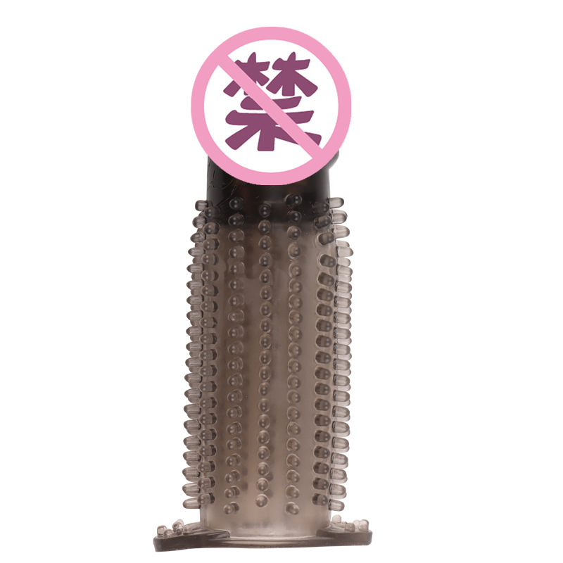 Vibrating Closed-Tip Glans Cover, TPE Wearable Sleeve, Spiked Texture — detail image 12