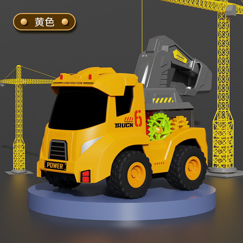 Ingeniería de engranajes infantiles juguetes de inercia deslizante excavadoras de cemento juguetes de dibujos animados al por mayor