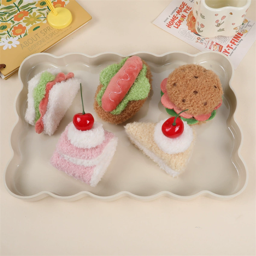 Мультяшный плюшевый трехмерный послеобеденный чай гамбургер кукла подвеска креативная еда игра повесить брелок украшения diy