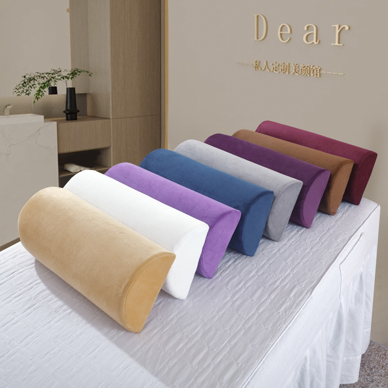 Semi-Circular Pillow Cushion Pillow Memory Foam Slow Rebound Foot Pillow Pure Color Waist Pillow Neck Pillow Pregnant Women Anti-Slip Waist Pillow