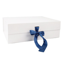 工廠制作翻蓋折疊盒衣服收納包裝盒硬紙板禮品白色禮盒絲帶禮盒