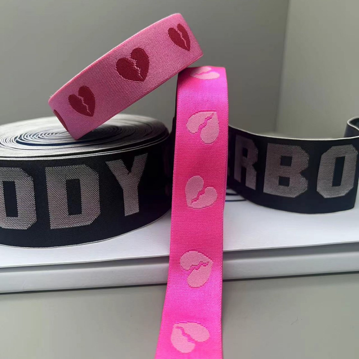 夏日凉感冰丝男女内裤腰头提花松紧带 轻薄高弹亮光丝橡筋松紧带