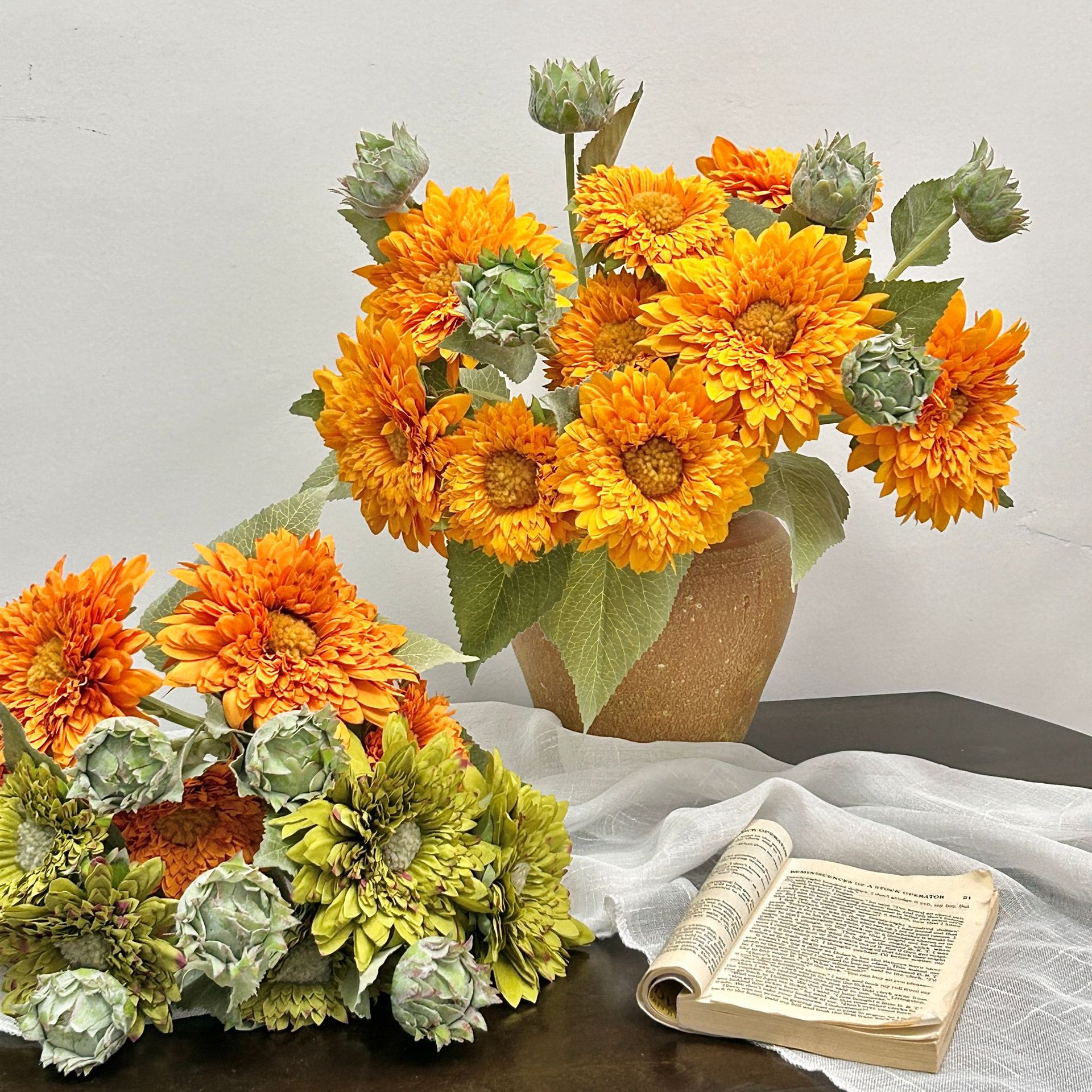 Teddy girasol flores de simulación flores falsas decoración de la sala de estar floral decoración de la mesa de comedor ramo de mano accesorios de fotos