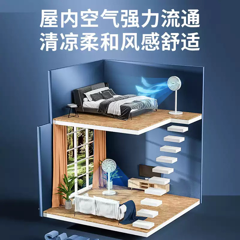 Ventilador eléctrico Xianke Ventilador de piso Dormitorio doméstico Ventilador de escritorio silencioso Ventilador de piso con cabeza grande