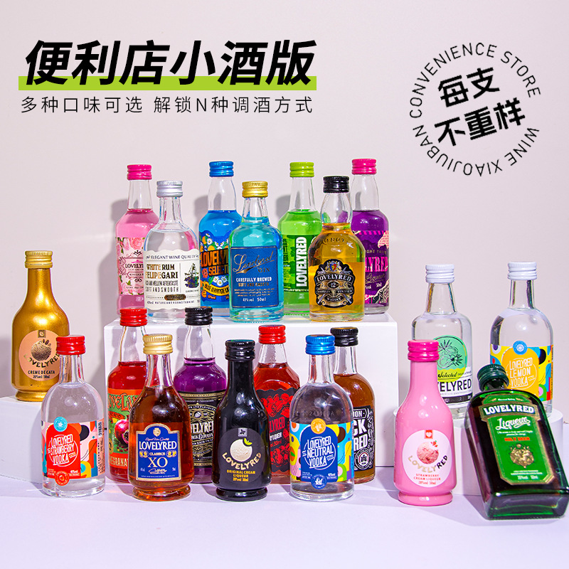 小酒版组合套装50ml摆摊调酒迷你版威士忌小酒洋酒小瓶酒基酒