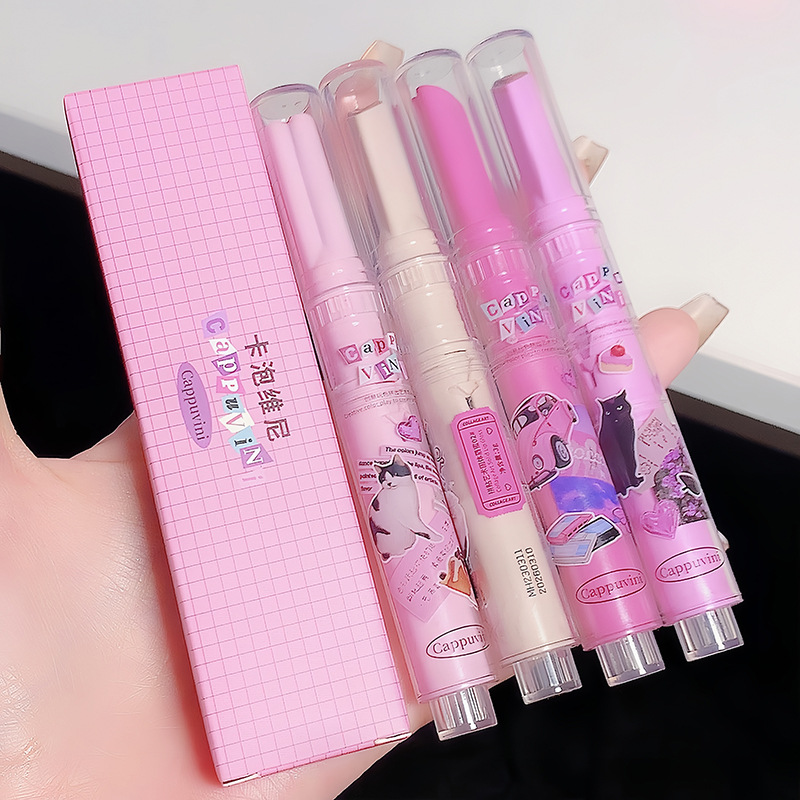 Cappuvini Solid Lip Gloss Lip Gloss Dudu Lip Mirror Moisturizing Lipstick Press Lipstick Student undefined