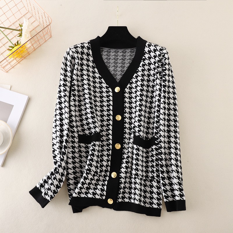 Women's Casual Star Rib-knit Single Breasted Cardigan Sweater display picture 7