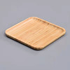 Wholesale bamboo tray bamboo tea plate home rectangular pallet cup holding round plate wooden barbecue fruct candy plate