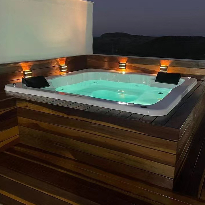 bañera de masaje al aire libre en 5 personas spa acrílico gran piscina villa natación jardín jacuzzi