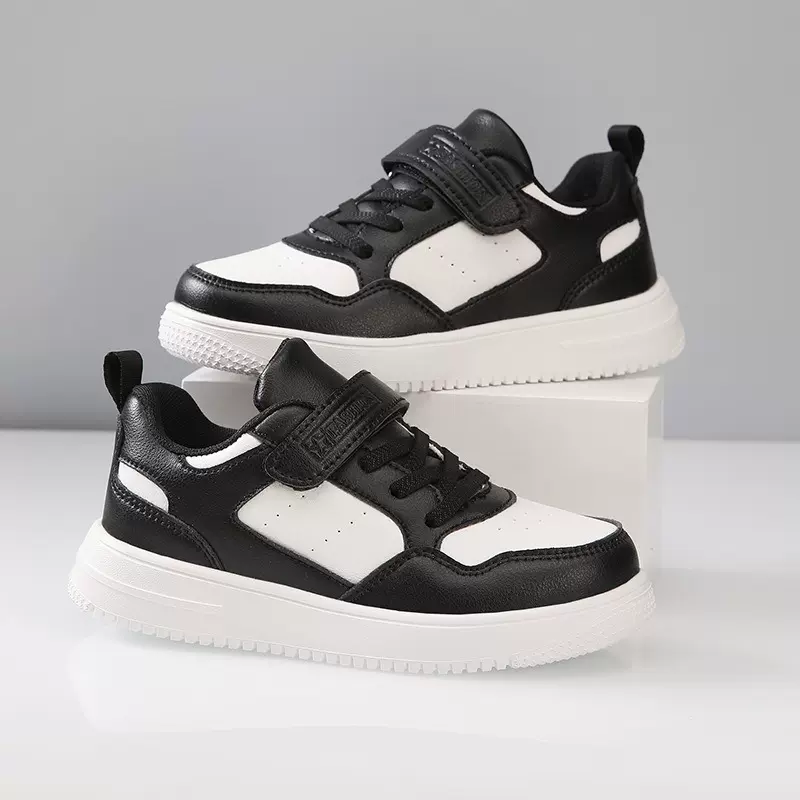 790小学生板鞋女童白色鞋儿童白色运动鞋男童小白鞋校园白鞋皮面