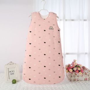 Baby Cotton Sleeping Bag Cotton Sleeping Bag Children's One-piece Detachable Sleeve Sleeping Bag Kick-proof Quilt Winter Thickened Warm