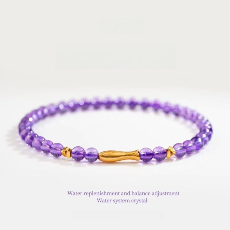 Ji Rope Ko Carp Shore Bracelet Jewelry Couple Gift Women's Cinnabar Amethyst Beaded Men's Jewelry Crystal Bracelet