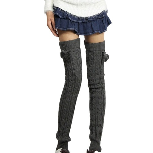 Extended and thickened foot warmers, twist wool boot covers, ball over-the-knee high leg warmers, piles of knitted socks