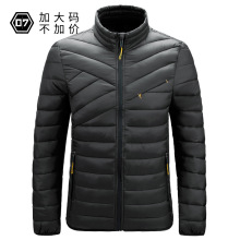 跨境棉衣男士新款立领棉服简约男装仿羽绒休闲夹克外套亚马逊棉衣
