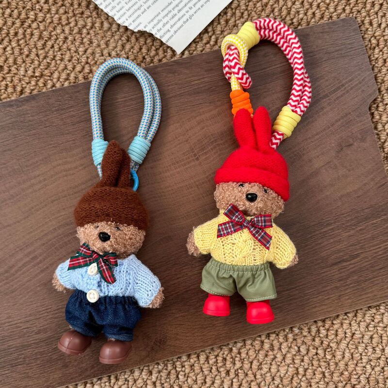 Korean-Style Sweater-Wearing Teddy Bear Keychain, Blogger's Same Style Bag Pendant, Bag Decoration, Gift for Best Friend Korean-Style Sweater-Wearing Teddy Bear Keychain, Blogger's Same Style Bag Pendant, Bag Decoration, Gift for Best Friend