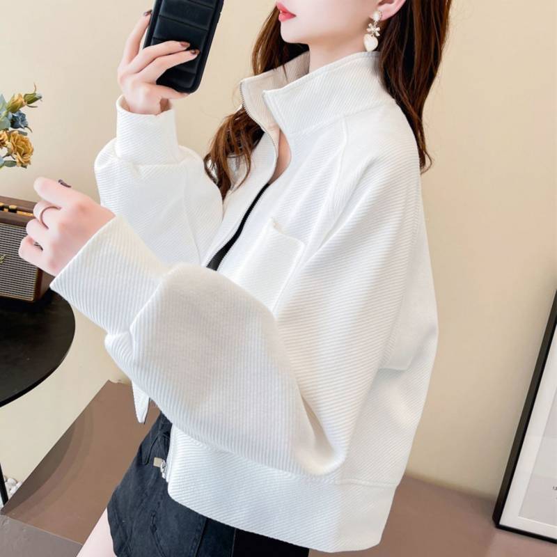休闲百搭立领卫衣女慵懒风宽松2025新款chic设计感上衣春秋外套潮|undefined