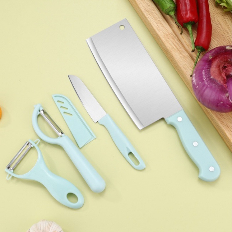 家用不锈钢四件套多功能菜刀锋利轻便切片刀水果刀厨房专用厨师刀