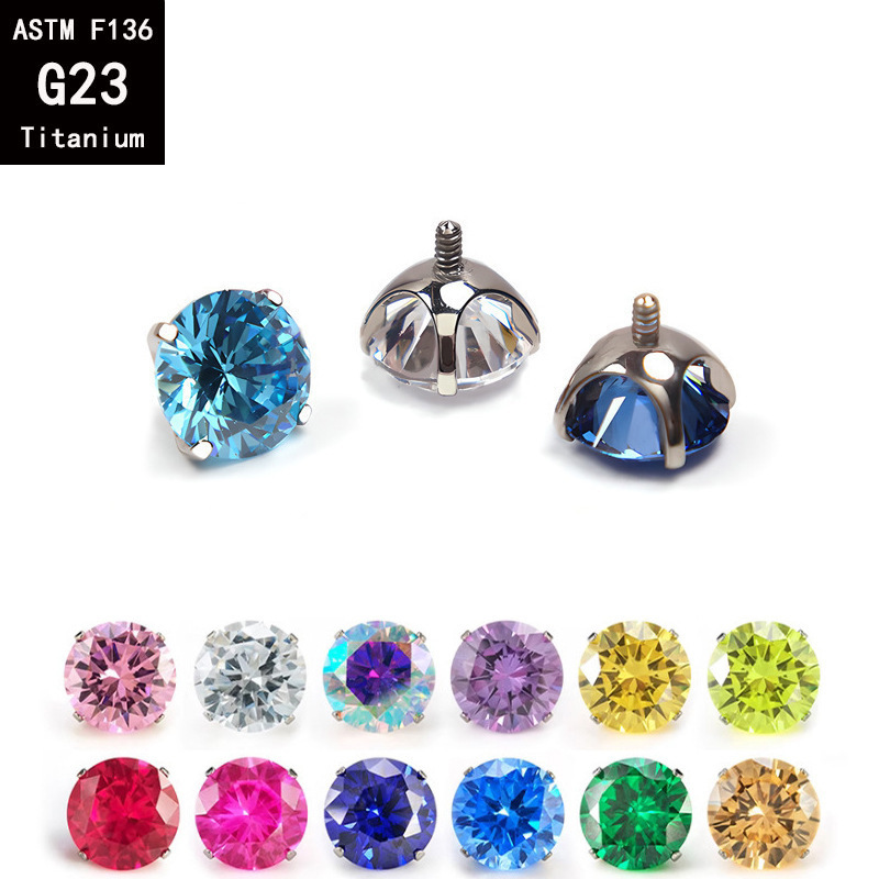 Pointed titanium steel lip stud product view