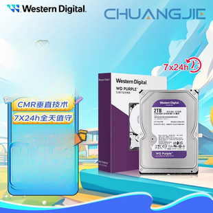 2Tb Surveillance Hard Drive Wd Purple Sata 64Mb Cmr 3.5inch Wd23Purz