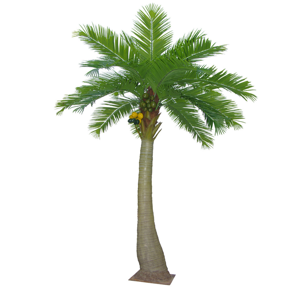 Simulación de hojas de árbol de coco Simulación al aire libre Plantas verdes de plástico reforzado con fibra de vidrio Accesorios para plantas de árbol grande Simulación de hojas grandes