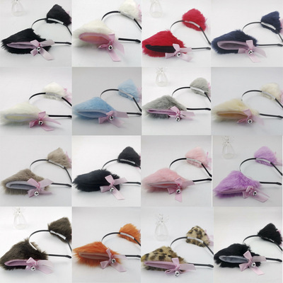 comic lovely Orecchiette Hair hoop Fox Head hoop Plush Hairpin Small bell bow Kitty Headdress
