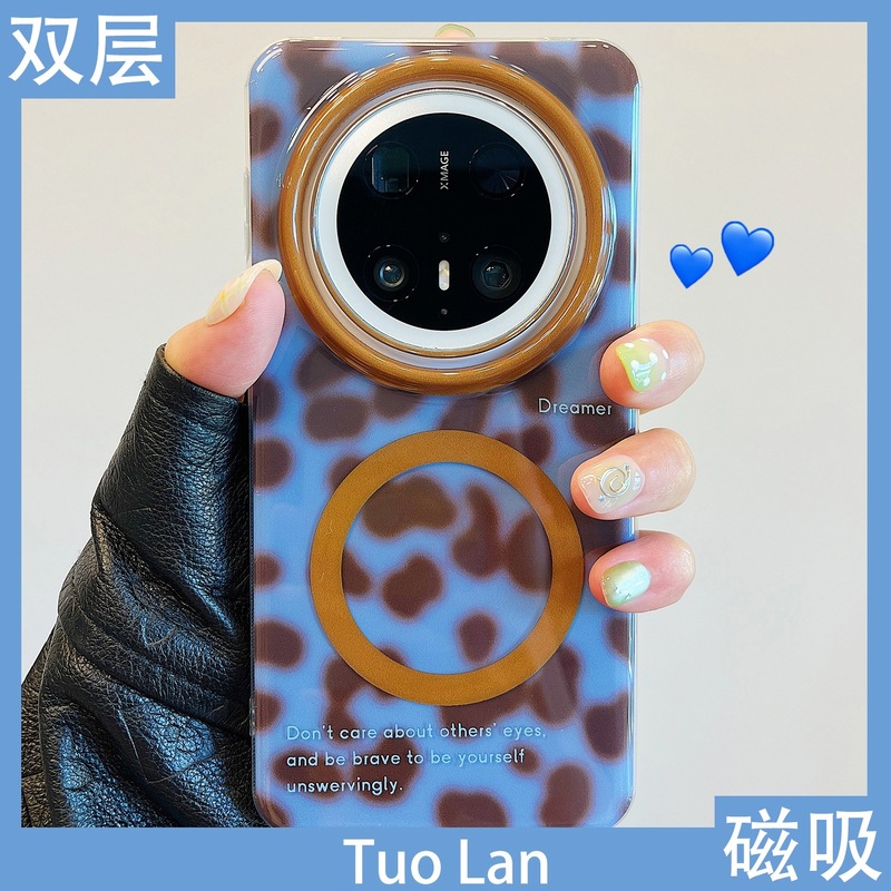 适用华为mate70pro+新款手机壳双层秋冬高级感mate60pro甜酷辣妹豹纹Magsafe磁吸pura70/80ultra硅胶|undefined