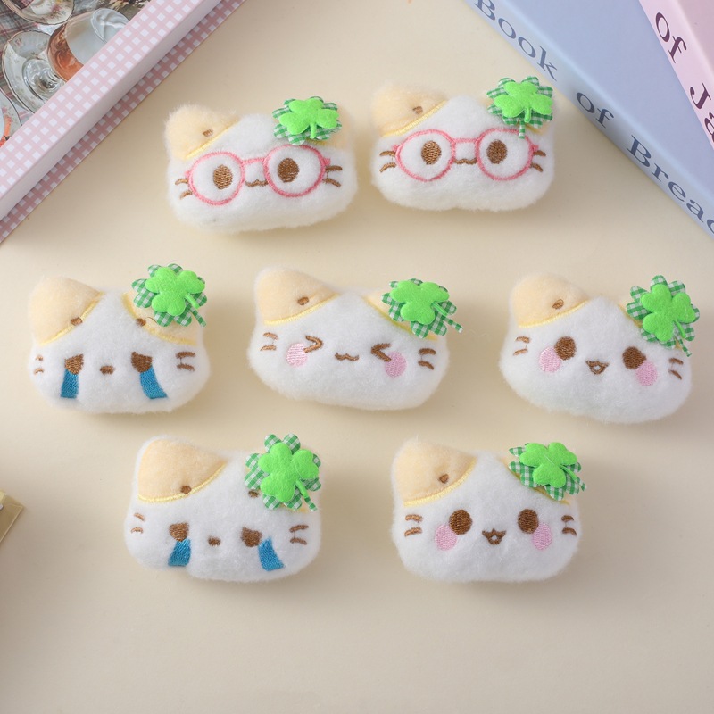 原创喵呜表情包猫咪日系卡通玩偶公仔配饰装饰品儿童发夹配饰配件