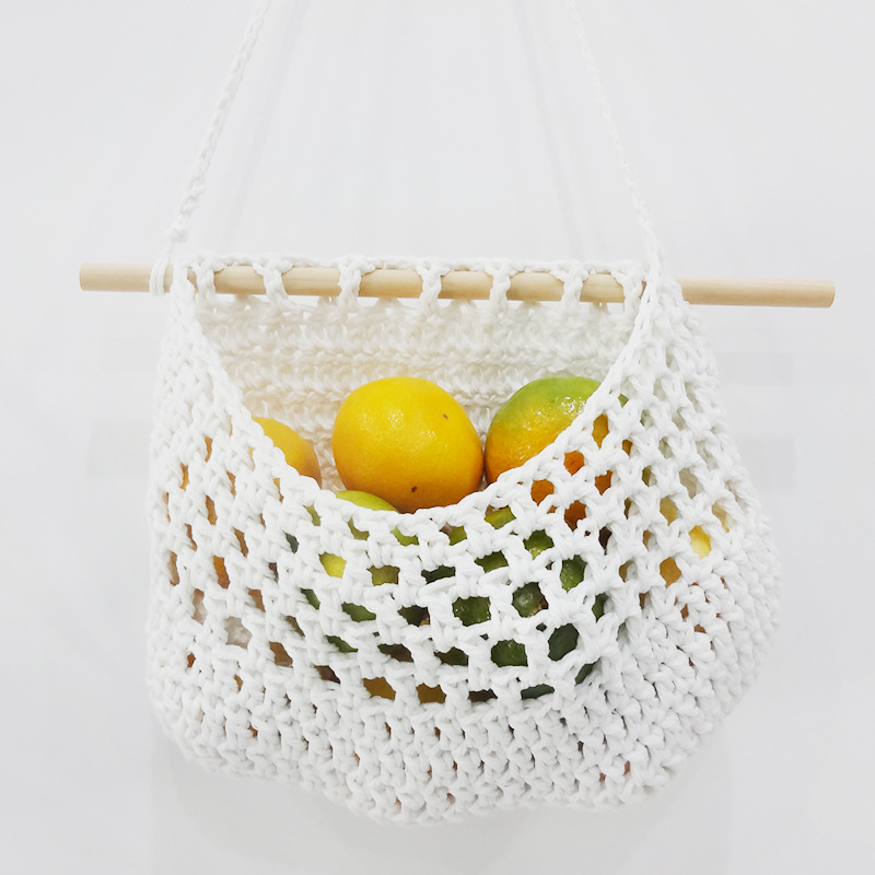 水果兜杂物挂兜麻绳装饰壁挂篮墙面壁挂篮复古水果篮壁挂钩花挂篮