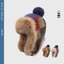 加厚防寒东北哈尔滨雷锋帽子女冬季可爱兔毛护耳套头帽保暖毛绒帽